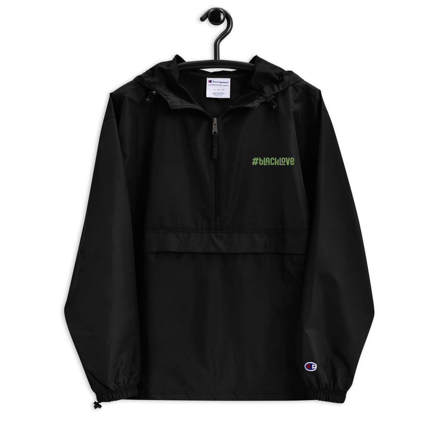 #BlackLove Embroidered - Champion Packable Jacket - LetsChatAboutLove