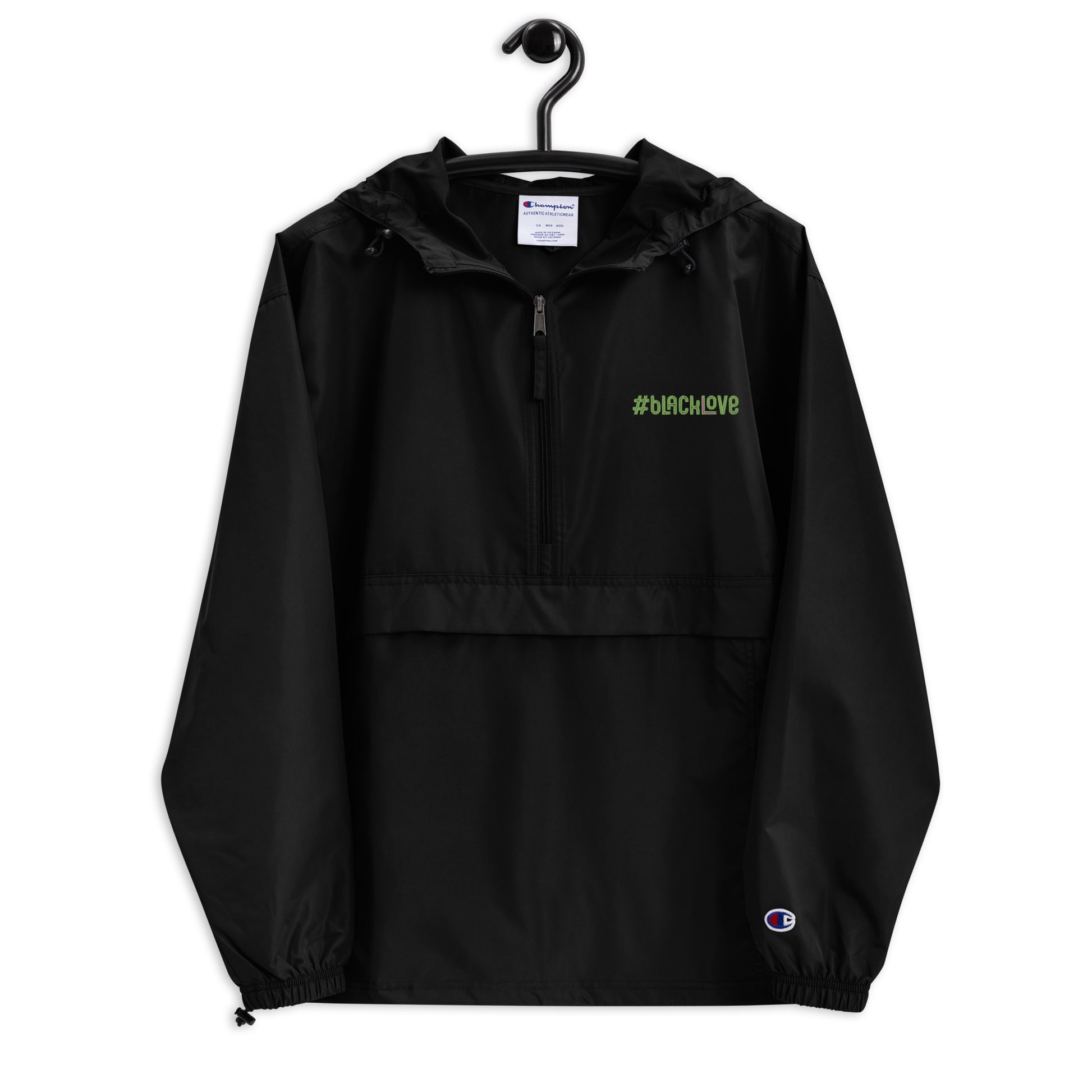 #BlackLove Embroidered - Champion Packable Jacket - LetsChatAboutLove