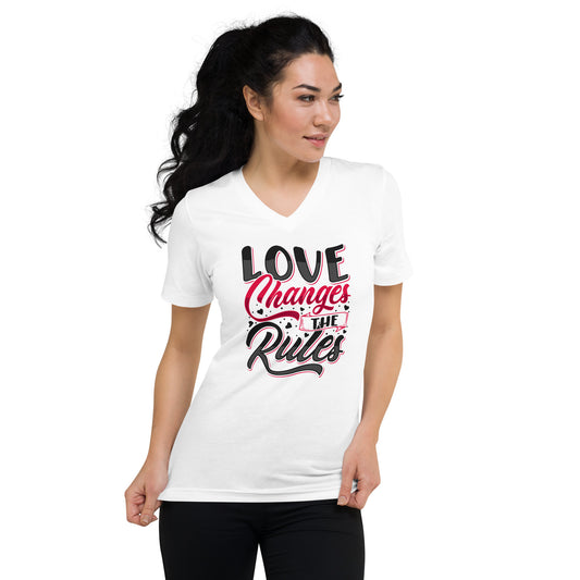 Love Changes the Rules - Unisex V-Neck Tee