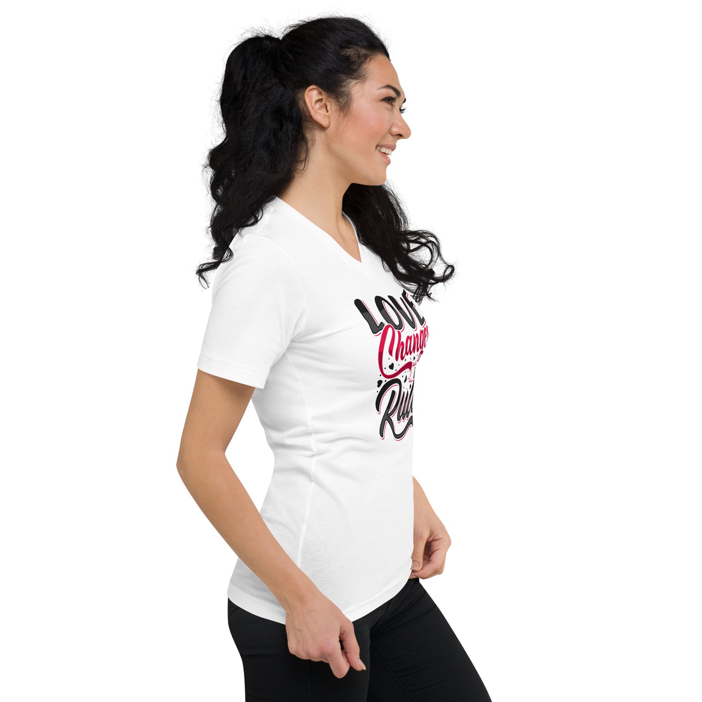 Love Changes the Rules - Unisex V-Neck Tee