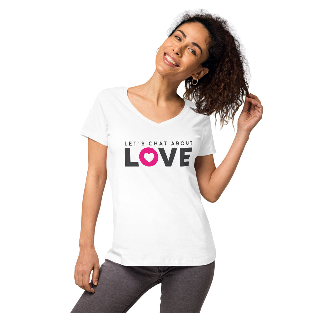 Let's Chat About Love - Women's Fitted Tee - LetsChatAboutLove
