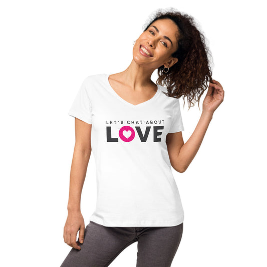 Let's Chat About Love - Women's Fitted Tee - LetsChatAboutLove